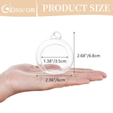 Glasseam Hanging Glass Globes, 2.36" Tealight Candle Holder, Clear Tea Light Holders Unity Ball Ornaments Bulk Small Orbs for Tea Lights Wedding Centerpieces Advent Christmas Halloween, 10Pcs+2Gifted