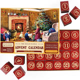 Advent Calendar 2023 Christmas Jigsaw Puzzles - 24 Days Countdown Calendars for Boys Girls - Xmas Fireplace - 1000 Pcs Jigsaw Puzzles Christmas Gifts for Countdown to Christmas for Kids Friends Family