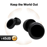 Ear Plugs for Sleeping 45dB Noise Cancelling Ear Plugs for Concerts, Work, Focus, Snoring, Travel Hearing Protection Soft Silicone Earplugs with 8 Ear Tips Reusable Noise Reduction Ear Plug Black