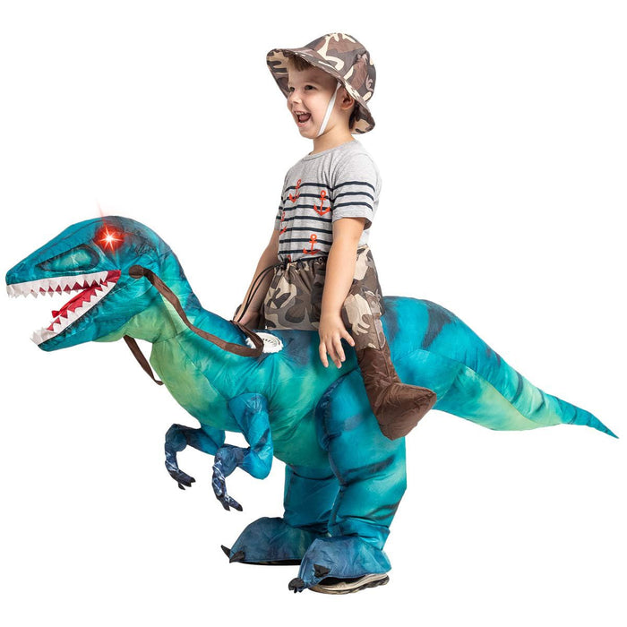 GOOSH Inflatable Dinosaur Costume for Kids Riding T Rex Funny Blow Up Boys Girls Costume for Halloween Fancy Dress Party Cosplay
