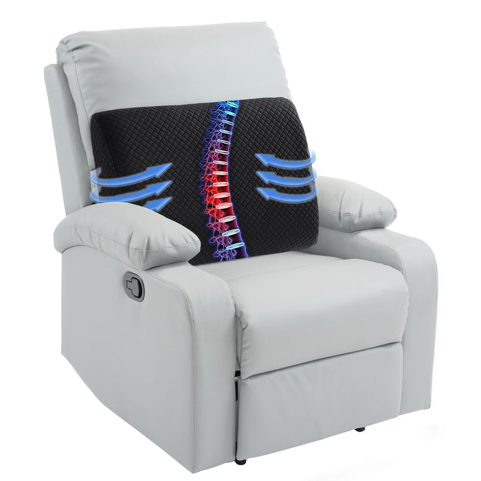 HOMBYS Lumbar Support Pillow for Recliner Chair, Memory Foam Back Support Cushion for Elderly,Extra Large Lumbar Support Pillow with Extension Straps