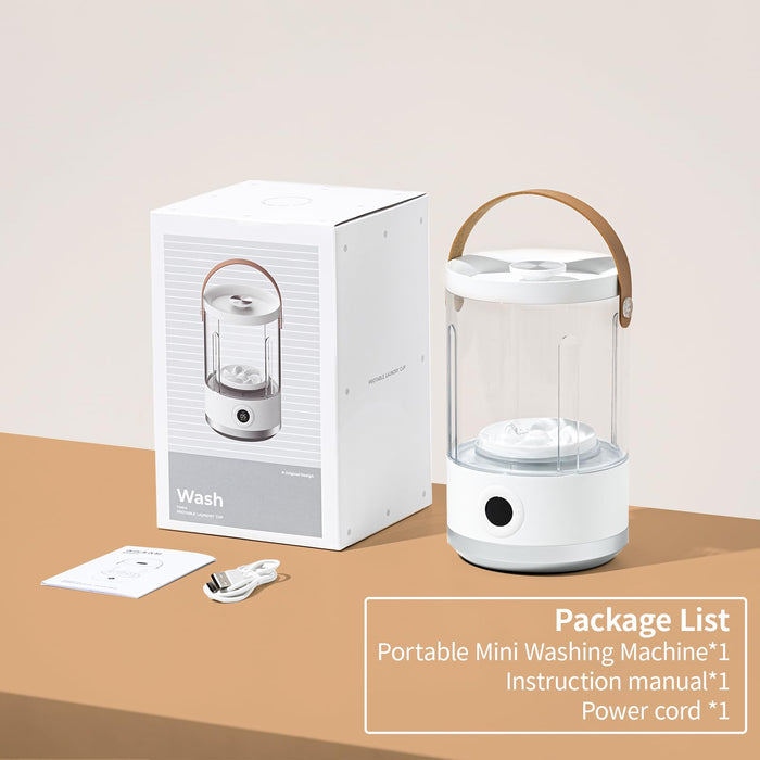 Asa Vea Portable Mini Washing Machine – Compact Small Washer for Underwear, Socks, Baby Clothes – Rechargeable Travel Washing Machine with 5/15 Min Modes, Type-C Charging