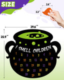 Sinasasspel Halloween Advent Calendar Countdown to Halloween for 30 Days Witch Cauldron Purple Orange Yellow Witch Hat Paper Poster Sealing Stickers Halloween Decor for Home Classroom Office Gift Idea