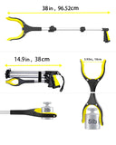 YOLOZAI 38" Extra Long Grabber Tool with 360°Rotating Anti-Slip Jaw， Lightweight Reaching Aid Reacher Tool, Arm Extension Heavy Duty Grabbers for Elderly (38 Inch - 1PCS)