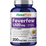 NusaPure Feverfew 1520mg 200 Vegetarian Caps (Extract 4:1, Non-GMO, Gluten Free)