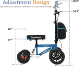 BlessReach All Terrain Steerable Knee Scooter Crutch Alternative，Deluxe Medical Scooter Double Handbrake,for Adults Injured Ankle & Foot Recovery Scooter in Blue