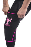 Knee Sleeves 7mm (1 Pair) - High Performance Knee Sleeve Support For Weight Lifting, Cross Training & Powerlifting - Best Knee Wraps & Straps Compression - For Men and Women (Black/Pink, Medium)