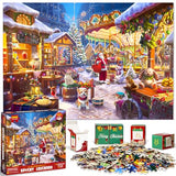 Jigsaw Puzzle Advent Calendar 2024 for Kids and Adults- 1008 Pieces Puzzle 24 Days Christmas Countdown Calendar - Family Game Christmas Gifts for Kids Adults - Christmas Playground(27.56 x 19.68 Inch)