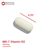 Protocol MK-7 Vitamin K2 160mcg - Vit K Supplement - MK-7 Vitamin K2 Life Balance - Supports Bone Health & Vascular Elasticity* - Non-GMO & Vegan - 60 Tablets