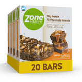 ZonePerfect Protein Bars, 10g Protein, 18 Vitamins & Minerals, Nutritious Snack Bar, Salted Caramel Brownie, 20 Bars