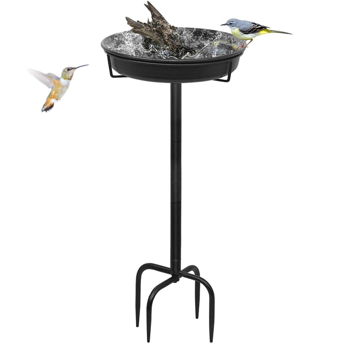 YALINKA 28In Freestanding Birdbaths Bowl Outdoor, Free Standing Garden Bird Bath Bird Feeder Bowl with Metal Stake, Detachable Decoration Spa Birdfeeder for Garden Patio Yard Lawn, New Upgrade(A)