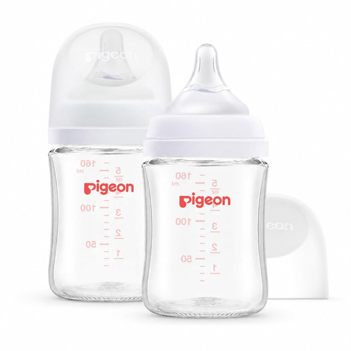 Pigeon Glass Baby Bottles Wide Neck, 5 Oz, Pack of 2