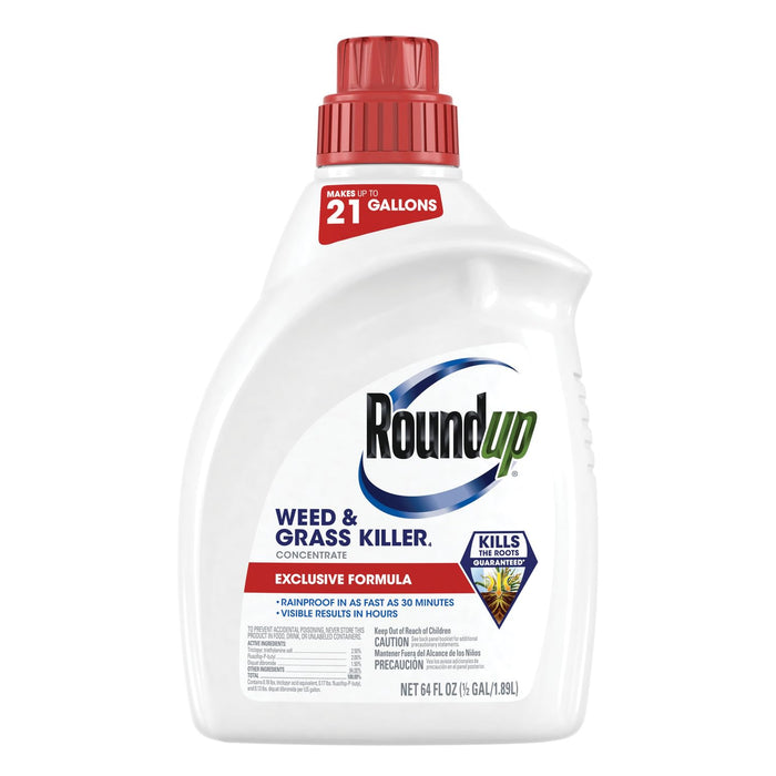 Roundup Weed & Grass Killer₄ Concentrate, Use In and Around Flower Beds, Walkways and other areas of your yard, 64 fl. oz.