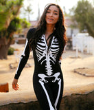 Tipsy Elves Form Fitting & Flattering Skeleton Bodysuits for Halloween - Women's Sexy Skeleton Costume - Women's White Skeleton Bodysuit Halloween Costume Size Medium