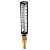 Winters TAS Series Brass Dual Scale Industrial 5AS Straight Thermometer with Thermowell, 20-180 F/C Range, +/-2 Percent Accuracy, 1/2'' NPT Bottom Mount