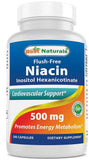 Best Naturals Flush-Free Niacin Inositol Hexanicotinate 500 mg 180 Capsules