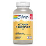 SOLARAY Vitamin B Complex 100 mg, Healthy Energy Supplement, Red Blood Cell Formation, Nerve & Immune Support, Super B Complex Vitamins, Folic Acid, Vitamin B6, B12, Biotin, Vegan, 275 VegCaps