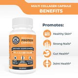 Left Coast Performance Multi Collagen Protein Capsules (Collagen Caps 1 2 3 5 10) - 180 Collagen Peptide Pills. Grass Fed Bovine, Chicken & Eggshell Supplement for Men and Women