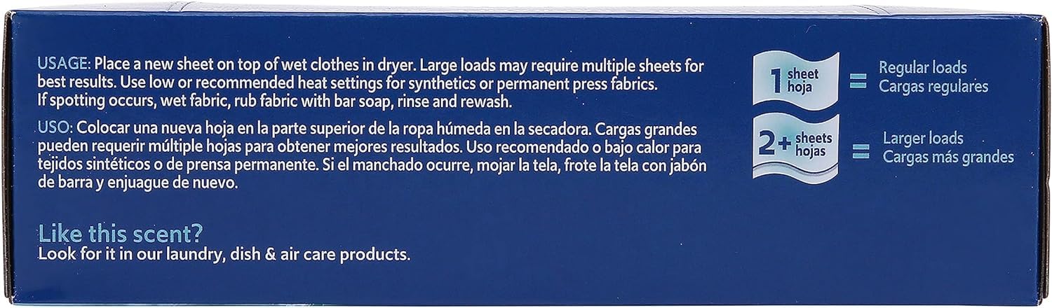 Clorox Fraganzia Dryer Sheets in Ocean Scent, 80 Count - 6 Pack | Wrinkle-Reducing Fabric Softener Sheets | Best Laundry Dryer Sheets with Long-Lasting Ocean Scent