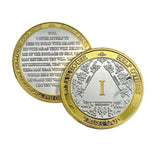 Silver & Gold 1-50 Years Alcoholics Anonymous Medallion AA Coin Capsule Included