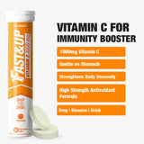 FAST&UP Vitamin C 1000 mg - Antioxidants - Immune Support - Build Your Immunity - 80 Effervescent Tablets - High Absorption Ascorbic Acid - Collagen Booster - Powerful Antioxidant- Orange Flavour