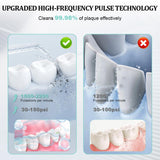 Water Dental Flosser,Water Teeth Cleaner 2 Jet Tips and 10 Pressure Levels, 900ML Large Water Tank Oral Irrigator for Family (White)