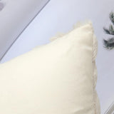 decorUhome Christmas Decorative Throw Pillow Covers 16x16, Soft Plush Faux Wool Couch Pillow Covers for Home, Set of 2, Beige