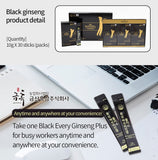 GeumHeuk Korean Black Ginseng Extract Every Ginseng Plus. 10g X 30 Stick Pouches. Immune Support, Energy Booster, Fatigue Recovery, Mental Performance. Patented Method.