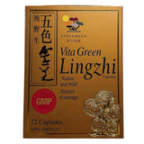 Vita Green Reishi Mushroom Lingzhi, 100% Natural Pure Antioxidant Fungus Extract for Energy Immune Support Wellness for Adults - 72 Capsules