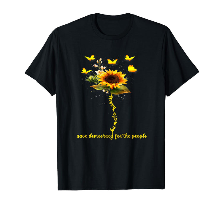 Kamala Harris 2024 Save democracy For the people Sunflower T-Shirt