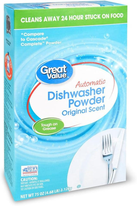 Great Value Automatic Dishwasher Detergent Original Scent 75 OZ (2 pack)