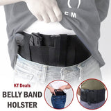 KT DEALS Tactical Belly Band Holster for Concealed Carry Pistol Hand Gun Holder, Hide Handgun Under Shirt Elastic Waist Belt Holsters for Men and Women (Belly Band Holster)