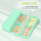 FYY 2 Pcs Daily Pill Organizer, 7 Compartments Portable Pill Case Travel Pill Organizer,[Folding Design]Pill Box for Purse Pocket to Hold Vitamins,Cod Liver Oil,Supplements and Medication-Green