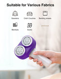 VASSON Fabric Shaver, Electric Lint Remover, Rechargeable Lint Shaver, Sweater Shavers to Remove Pilling, Large Fuzz Remover for Clothes Couch Furniture (Purple)