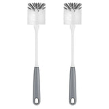 MR.SIGA Long Handle Bottle Brush, Flexible Scrub Brush for Water Bottles, Glasswares, Mugs, Gray, 2 Pack