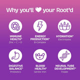Root'd Prenatal Multivitamin Powder with 3X Electrolytes - 25 Vitamins & Minerals, 3X Electrolytes, Folate, Iron, Vitamin D3, 7 Superfoods & Probiotics, Sugar-Free Vitamins & Hydration | 24 Packets