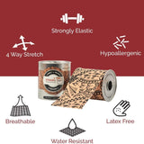 Dynamic Tape | Biomechanical Adhesive Tape | Physio Tape for Knee, Ankle, Shoulder, Leg, Muscle Support | Sports Tape for Football, Rugby, and More - Ideal for Athletes | Black 2" x 16.4 ft Roll