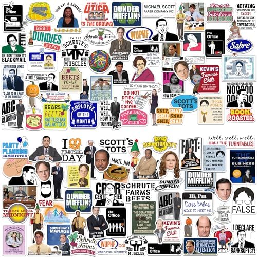 The Office 100ct Vinyl Large Deluxe Stickers Variety Pack - Laptop, Water Bottle, Scrapbooking, Tablet, Skateboard, Indoor/Outdoor