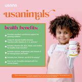 USANA Usanimals | Essentials Kid Friendly Supplements - Support an Already Healthy Immune Function and Brain Development *- 56 Tablets -Serving Size: 1 Tablet