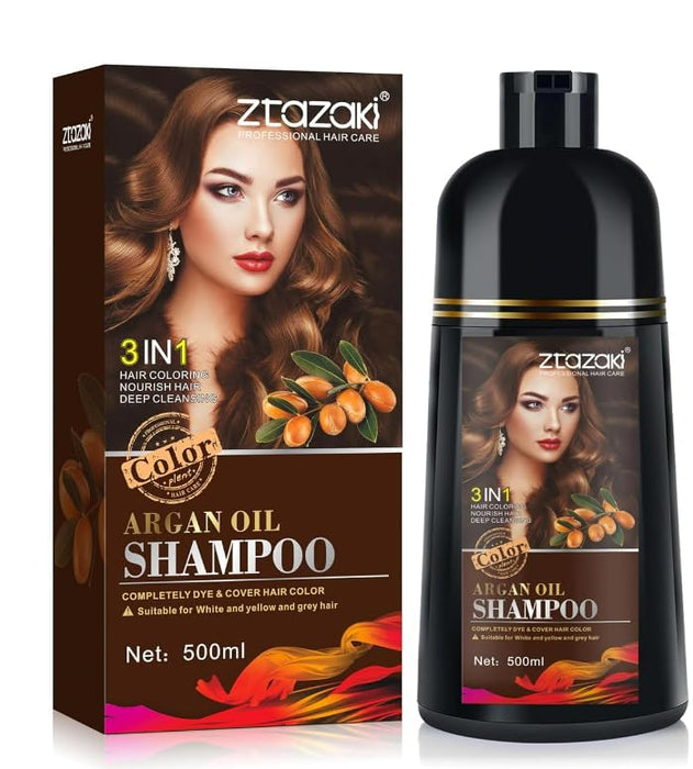 Instant Wine Red Hair Dye Shampoo for Gray Hair 3 in 1, Natural Red Hair Color Shampoo for Women Men Colors in 10-15 mins, 100% Coverage for Salon Home Use Hair Dye 16.9 Fl Oz