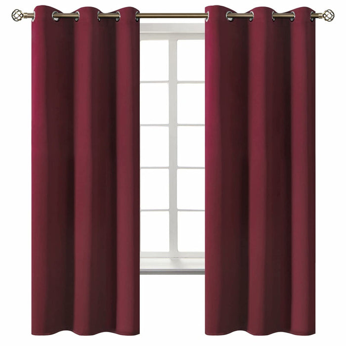 BGment Christmas Red Blackout Curtains for Bedroom - Grommet Thermal Insulated Room Darkening Curtains for Living Room, Set of 2 Curtain Panels (42 x 63 Inch, Burgundy)