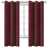 BGment Christmas Red Blackout Curtains for Bedroom - Grommet Thermal Insulated Room Darkening Curtains for Living Room, Set of 2 Curtain Panels (42 x 63 Inch, Burgundy)