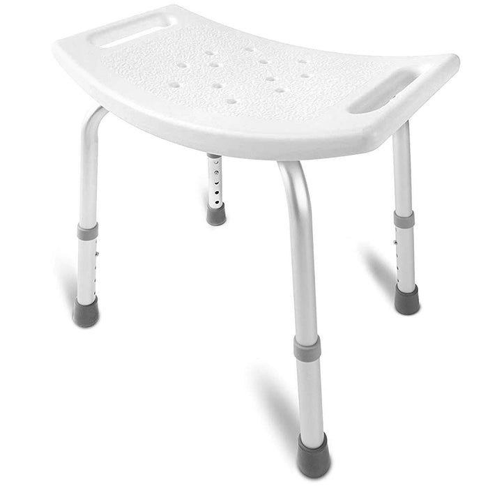 DMI Shower Chair Bath Seat for Tub or Shower Bench for Inside Shower, Made of Non Slip Aluminum with Plastic Seat, No Tools Needed, Adjustable Height, Holds Weight up to 300 Pounds, Bath Bench, White