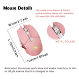 Gaming Keyboard and Mouse,Soke-Six 2.4G Wireless Retro Punk Typewriter-Style Backlit Keyboard Mice Combo,4800mAh Battery,Mechanical Feel,Anti-ghosting,Crystal Panel Round Keycaps (Pink+White Light)