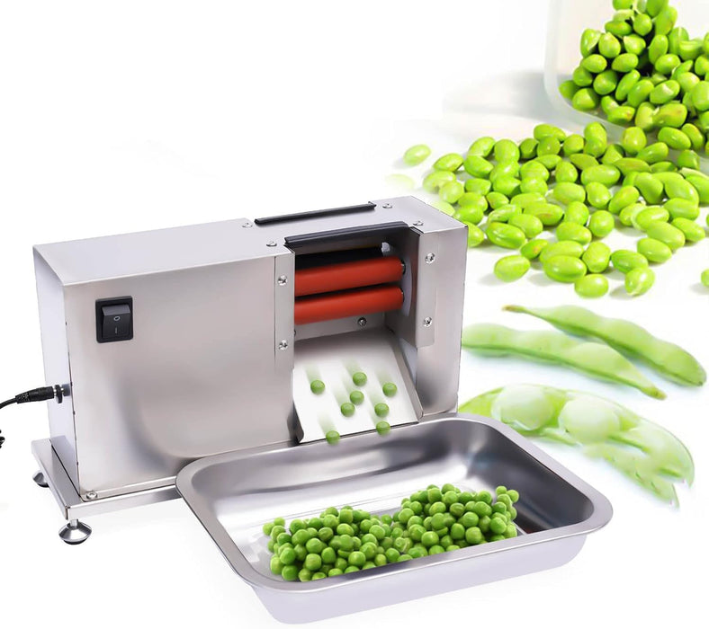 CHRISK Commercial Pea Peeling Machine, Electric Beans Sheller 20W Semi-Automatic Bean Pea Peeling Machine Peeler