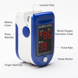 Clinical Guard CMS-50DL SpO2 Pulse Oximeter Fingertip, Blood Oxygen Saturation Monitor with Heart Rate Tracker, Fingertip Pulse Oximeter with Batteries, Silicon Cover & Case, Lanyard, Blue