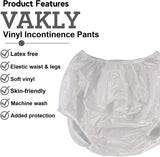 Adult Vinyl Waterproof Pull-On-Cover Incontinence Pants (This is not a Diaper) Extra Waterproof Protection to GO ON TOP of/Together with Diapers & Briefs as Added Leak Resistance (Small (Pack of 6))