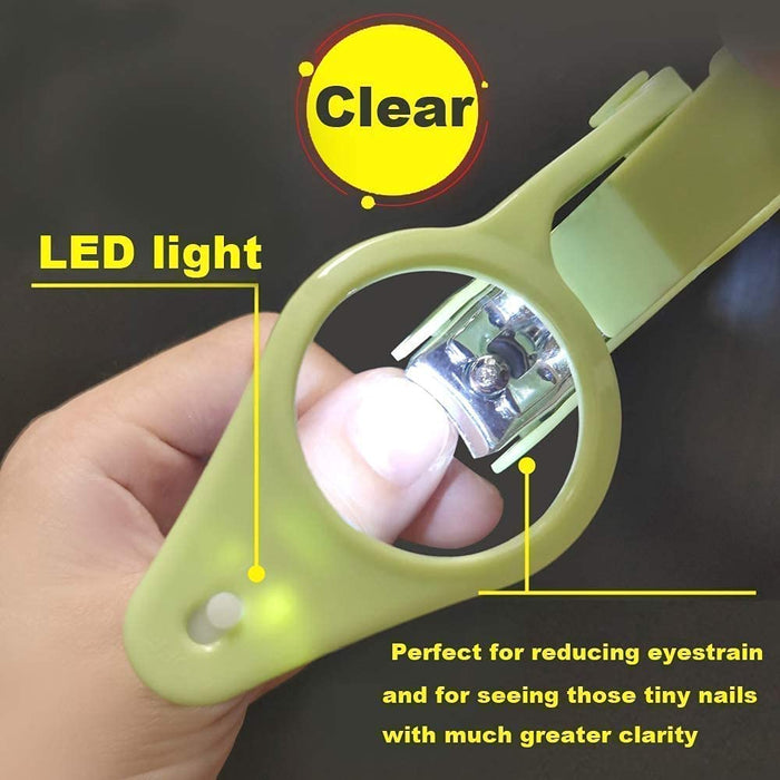 wefaner Nail Clippers with fold-Away Magnifier and LED Light, nail clipper with light,lighted nail clipper,Fingernails & Toenails Nail Clippers Care for Elderly Seniors Pets and Baby Reduce Eye Strain