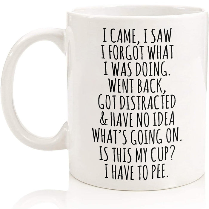 I Came I Saw I Forgot Coffee Mug – Funny Birthday Gifts For Old People - Sarcastic Coffee Mugs for Old People Senior Citizens Elderly Mom Dad Grandma Grandpa Christmas Gift 11oz Funny Coffee Mug White