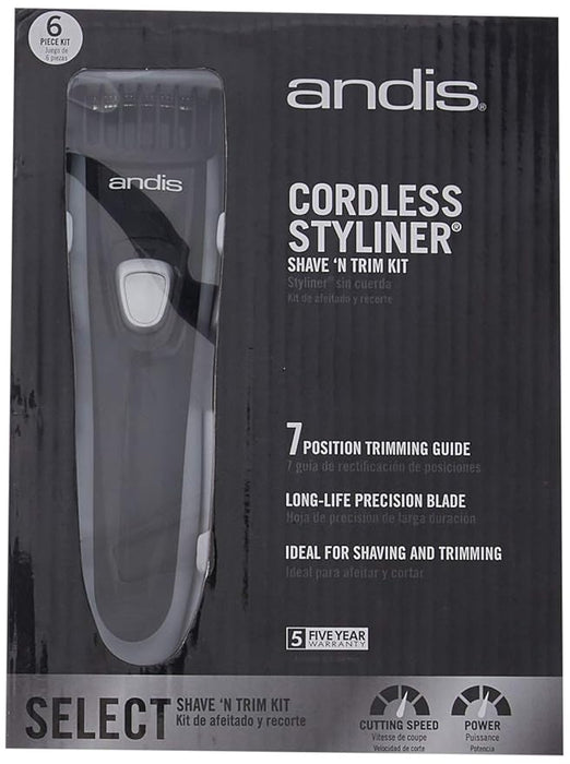 Andis 6 Pc Kit CORDLESS STYLINER SHAVE N TRIM KIT NIB (025)